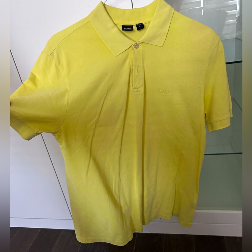 Mens Hugo Boss Polo Yellow